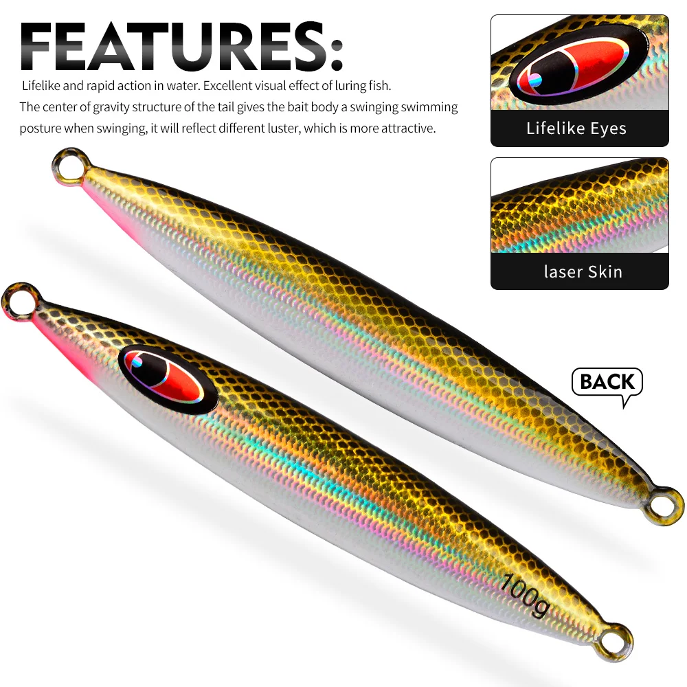 PROBEROS Señuelo Jigging de plomo duro ojos 3D hundimiento lento - imagen 4