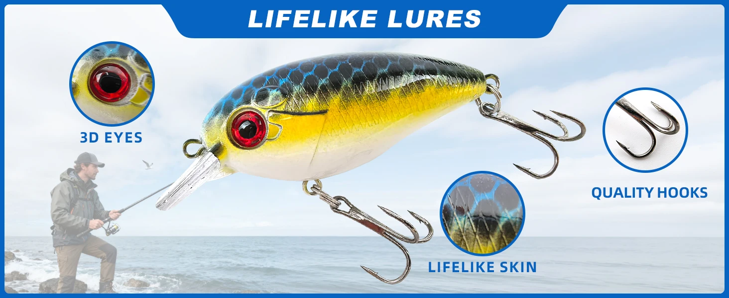 Set de señuelos duros para pesca