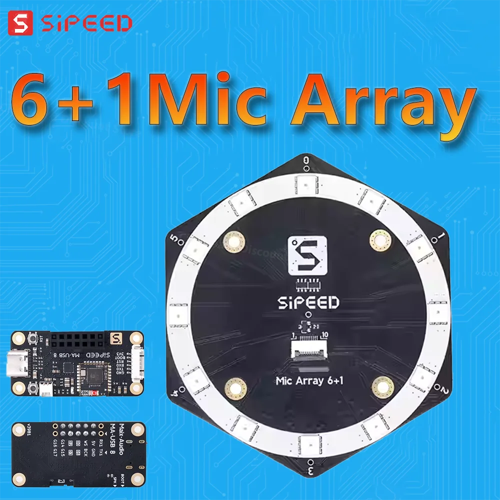 Sipeed Tarjeta de sonido USB con micrófono matriz y beamforming
