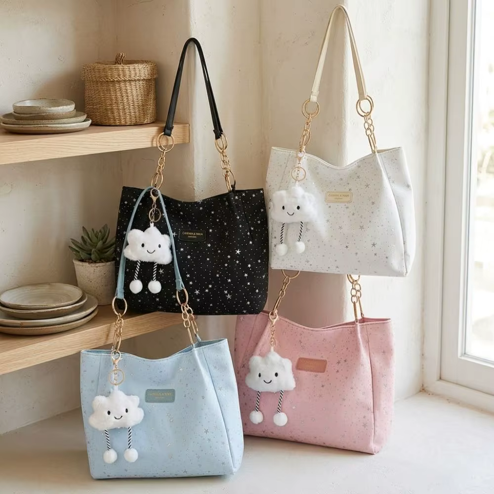Bolso tote de hombro con estrella – Gran capacidad para viajes diarios - imagen 4