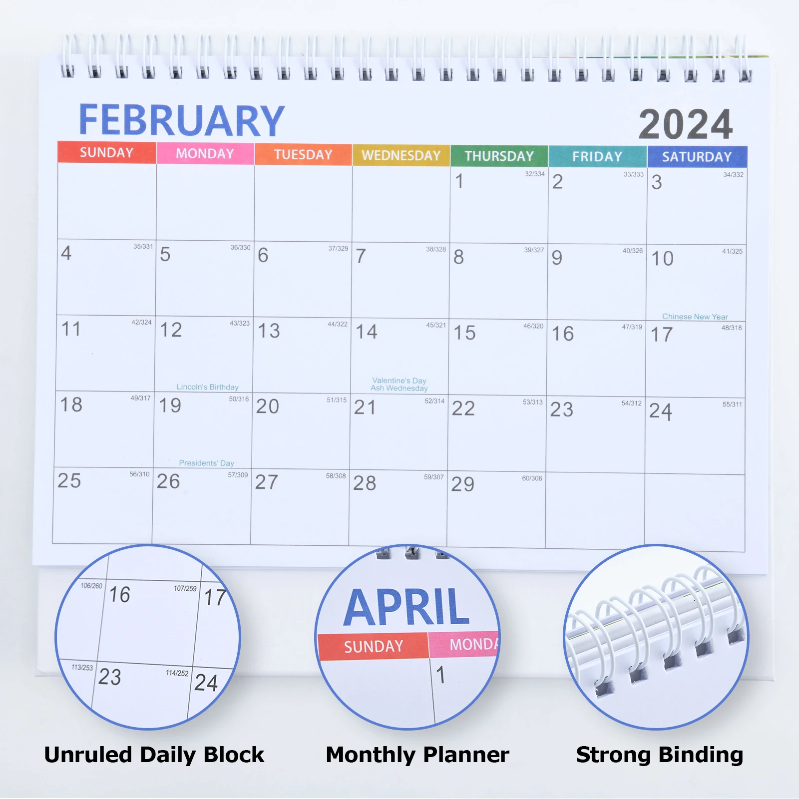 Calendario de escritorio minimalista Goture con cuenta atrás - imagen 2
