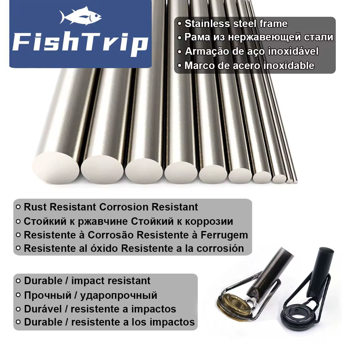 Kit Reparación Guías FishTrip – Acero inoxidable y cerámica - imagen 4