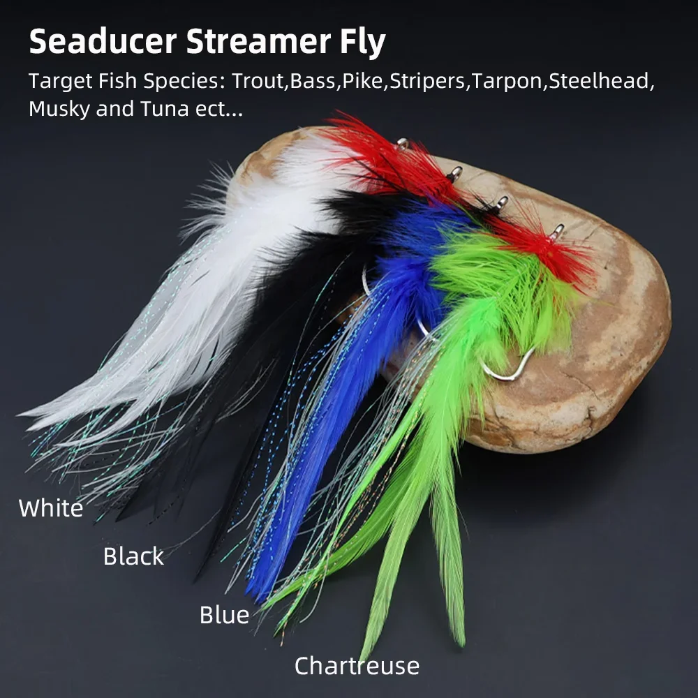 Detalle del hackle y el brillo del streamer
