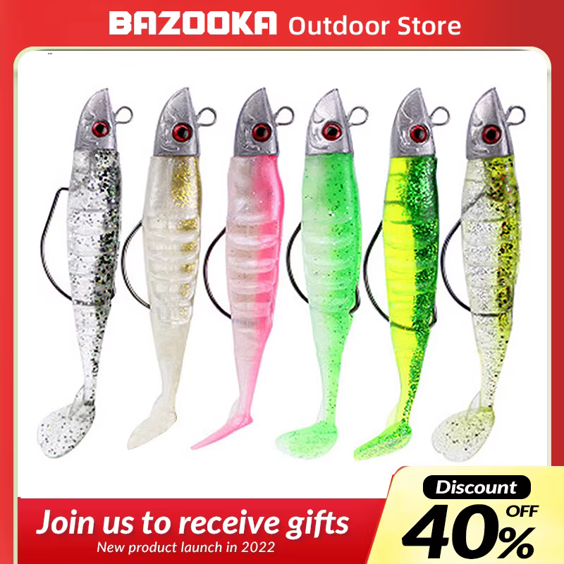 Bazooka Jighead T – Cabeza de plomo silicone para perca y lucio