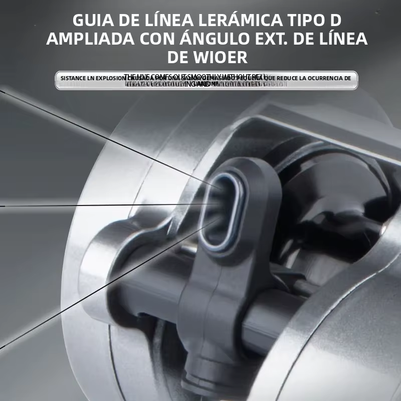 Carrete de pesca DEUKIO con freno y manivela de aluminio - imagen 2