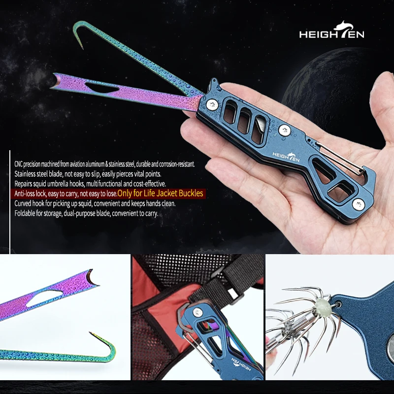 HEIGHTEN Cuchillo para calamar profesional - Hoja acero inoxidable - imagen 2
