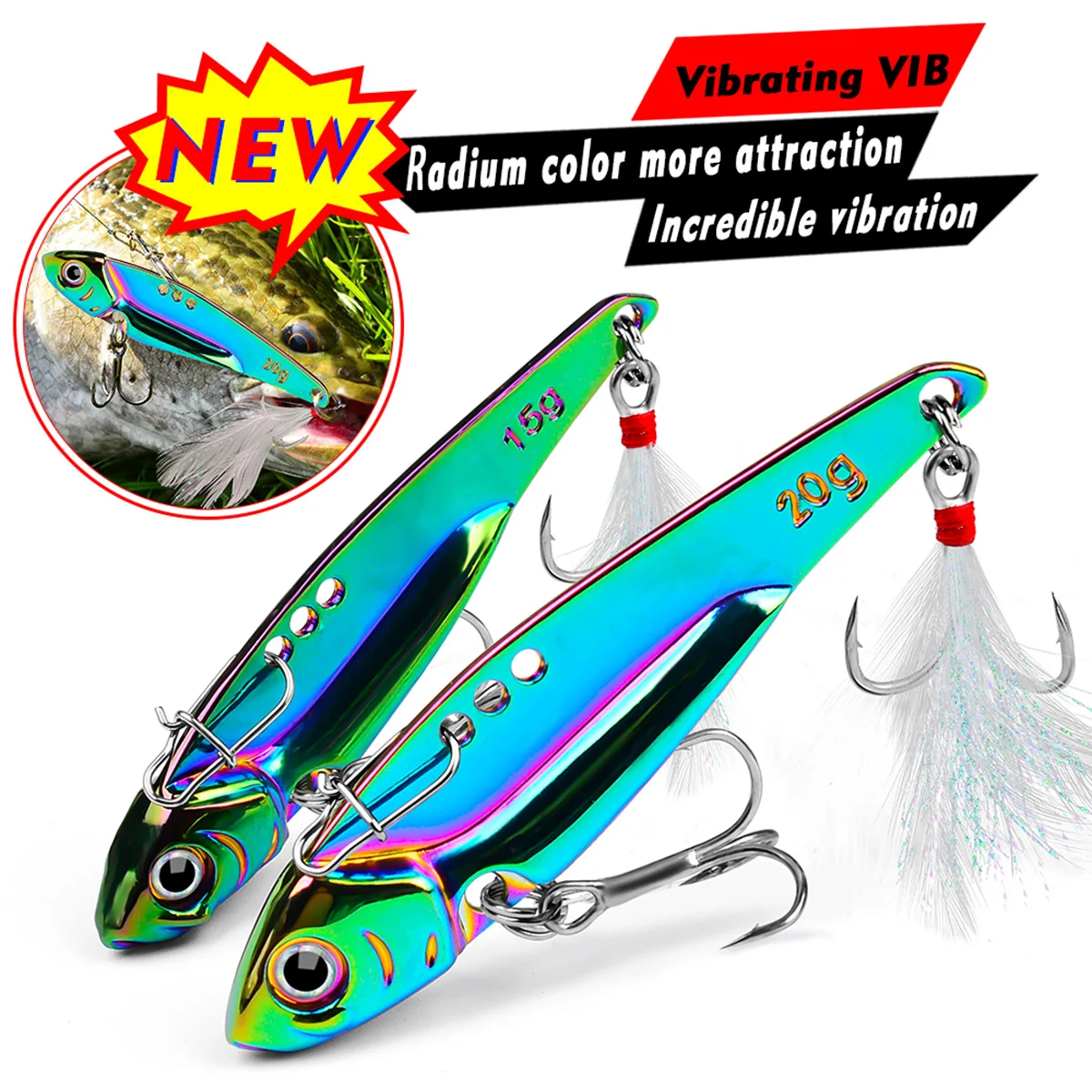 Señuelo de pesca PROBEROS VIB con acabado vibrante