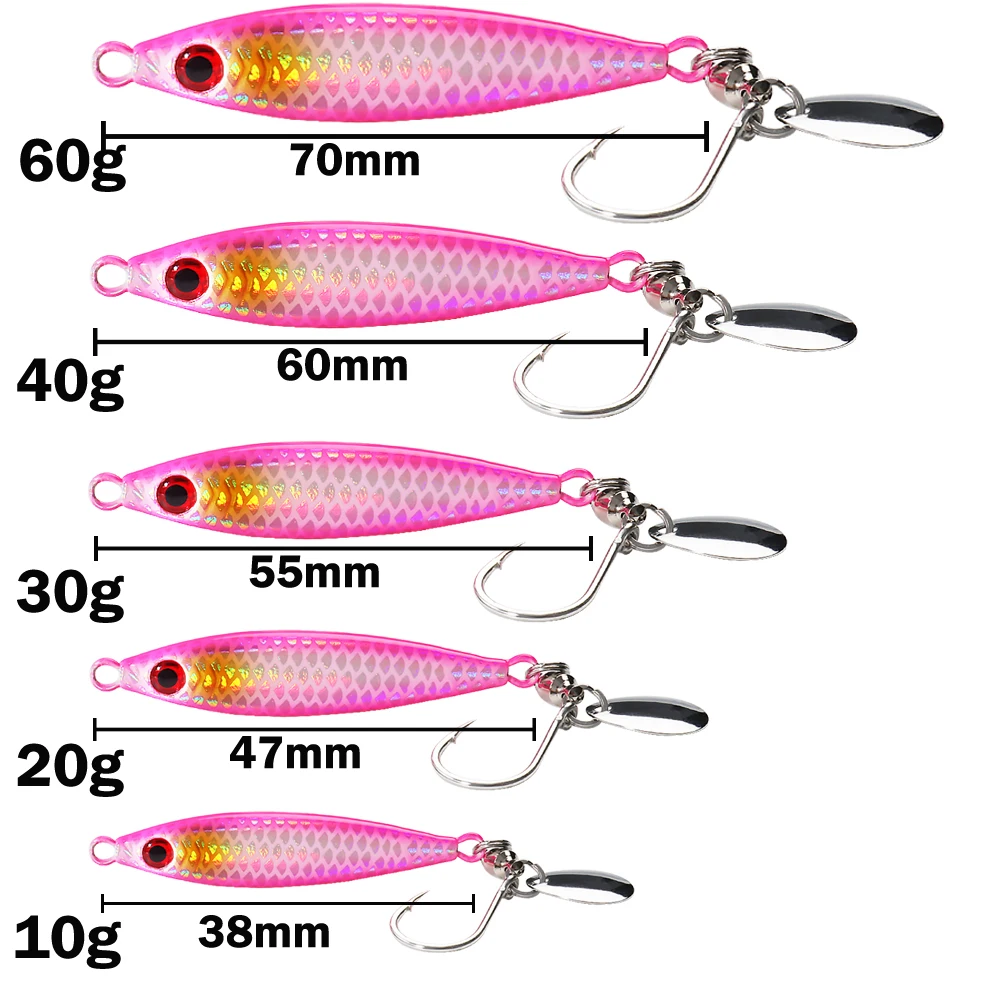 Señuelo jigging cuchilla giratoria con anzuelo simple para lubina - imagen 2