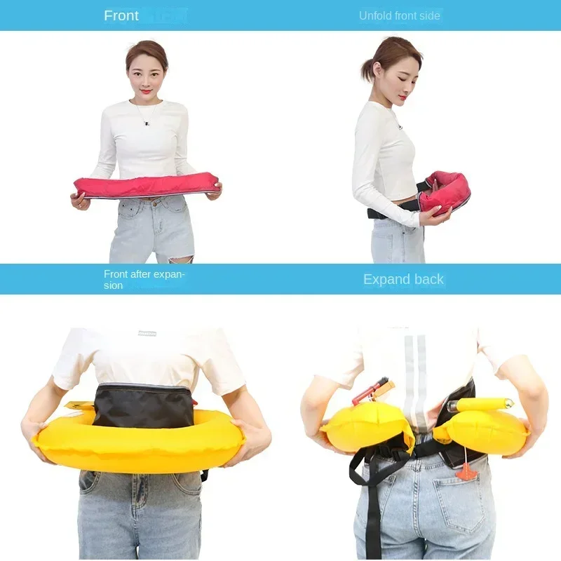Cinturón salvavidas inflable para pesca deportiva tipo riñonera - imagen 3