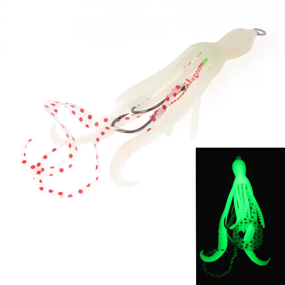 Señuelo falda calamar silicone luminoso – Jigging lento curricán mar - imagen 4