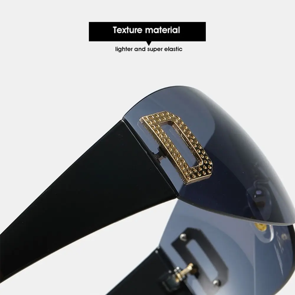 Gafas sin montura con adornos estilo Y2K