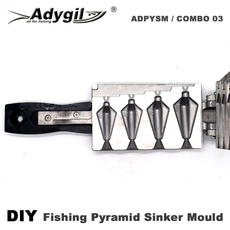 Adygil Molde de plomo piramidal pesca marina resistente – 4 cavidades - imagen 4