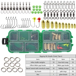Kit montaje pesca: anzuelos cobre, cuentas luminosas y snaps