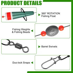 Corcho Popping lastrado con líder para pesca jig en agua salada