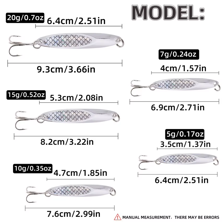 Cuchara de pesca plateada con efecto láser - Modelo Plata - imagen 3