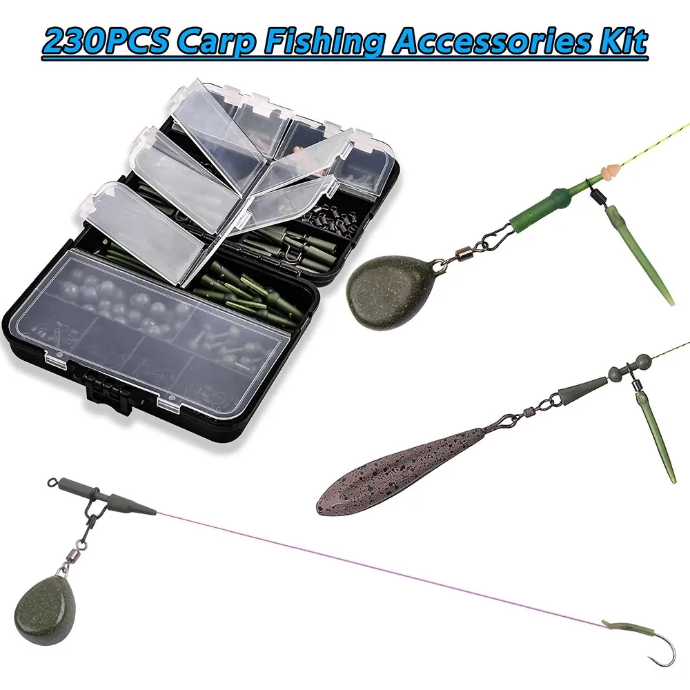 Kit aparejos carpa helicóptero con broches giratorios y mangas de goma