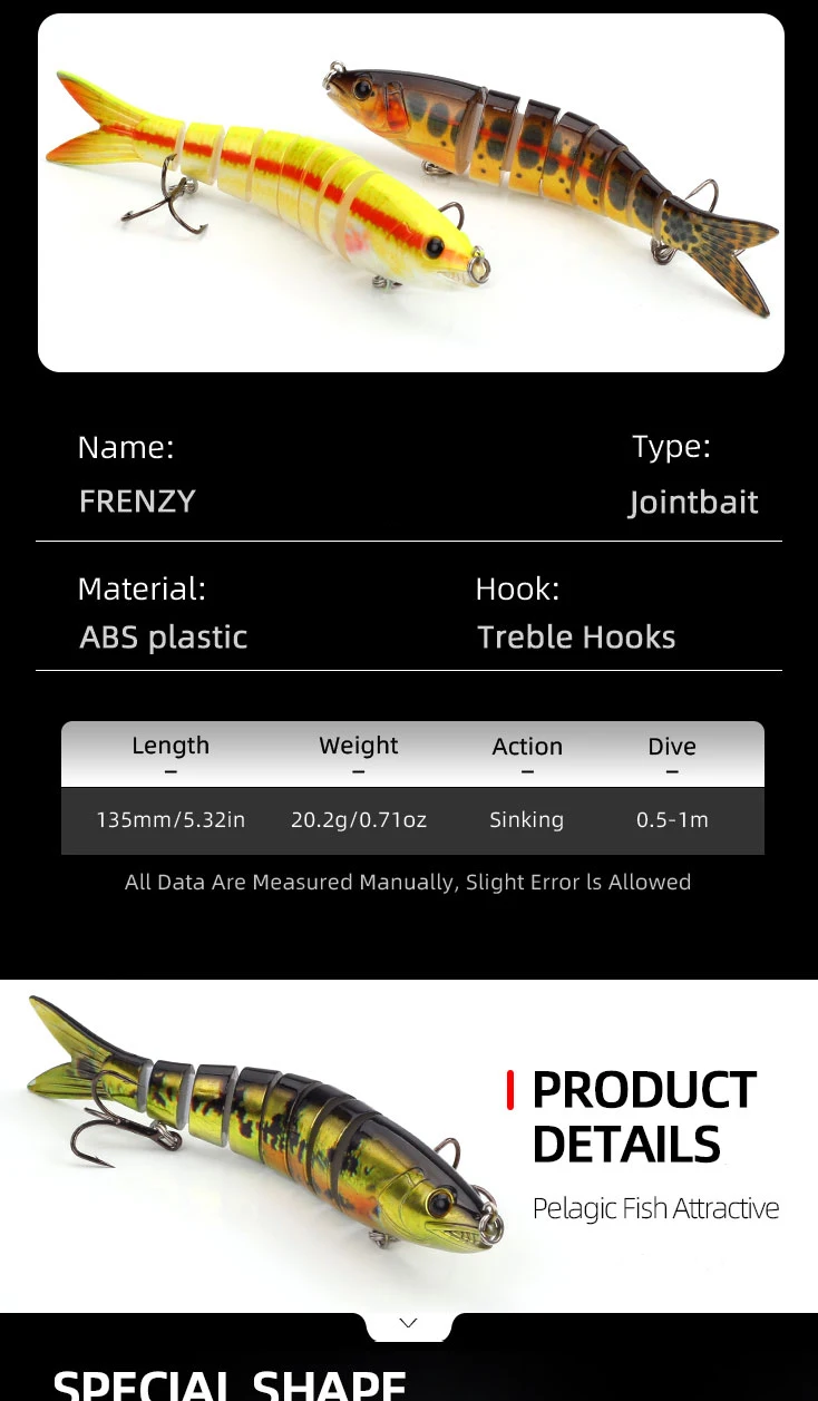 Acción de nado del wobbler/swimbait