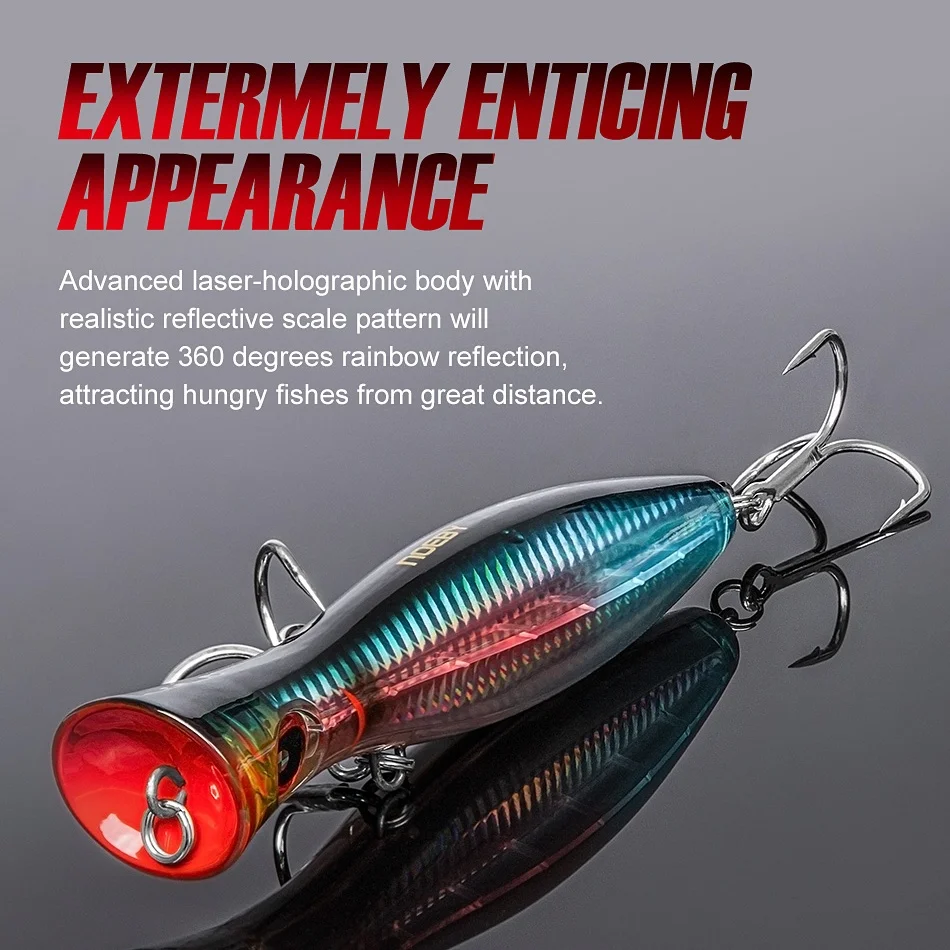 OEBY Popper de superficie para lubina multicolor – crankbait mediano - imagen 5