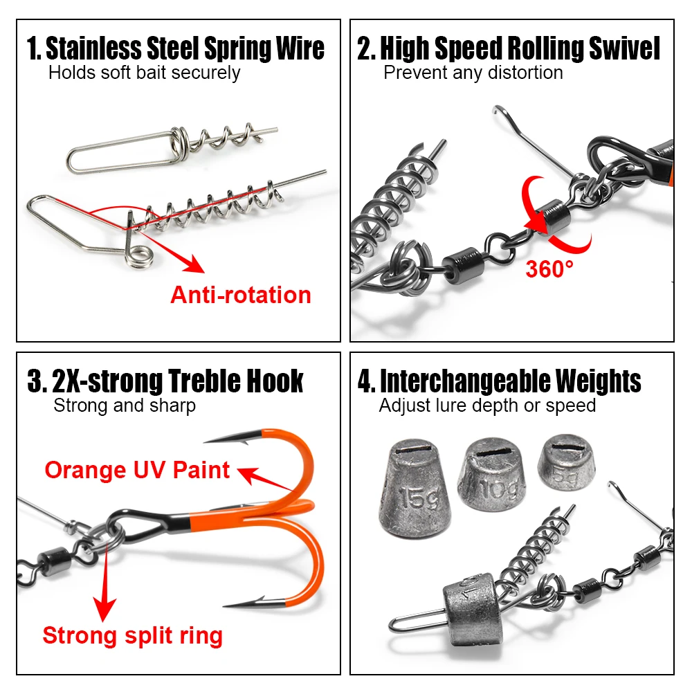 Anzuelo triple Flame Stinger para vinilo Curltail Shad