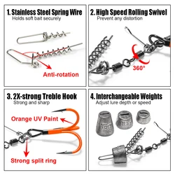 Anzuelo triple Flame Stinger para vinilo Curltail Shad