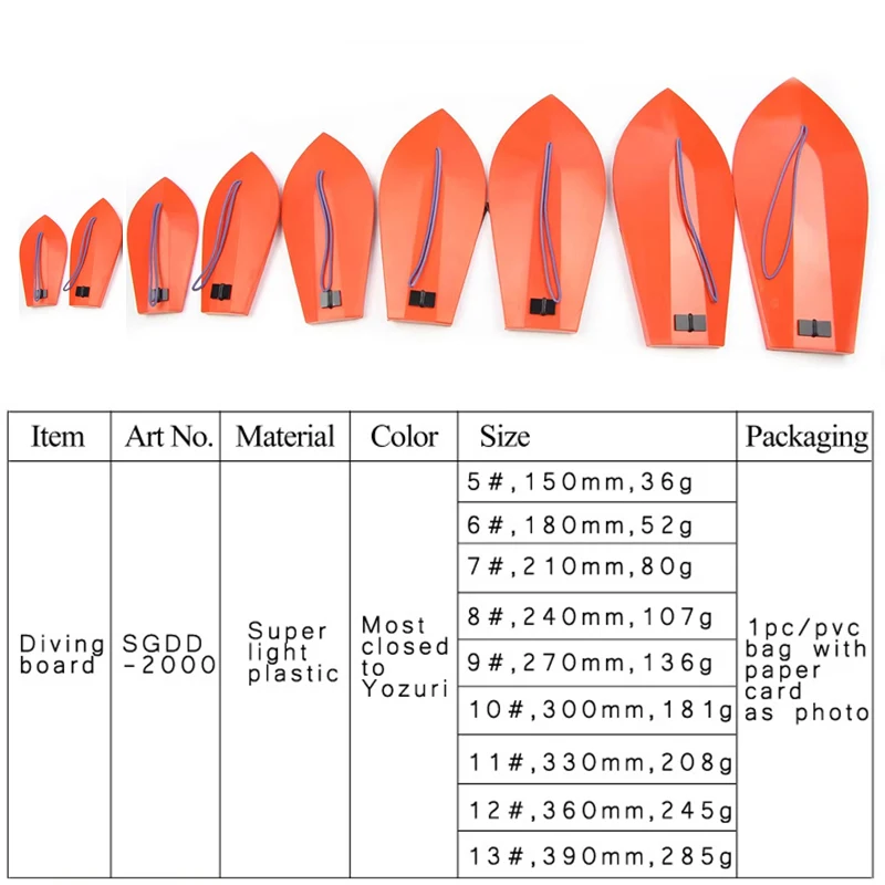 TAKEDO SG01 Tabla de buceo tipo K para curricán de pesca marítima - imagen 2