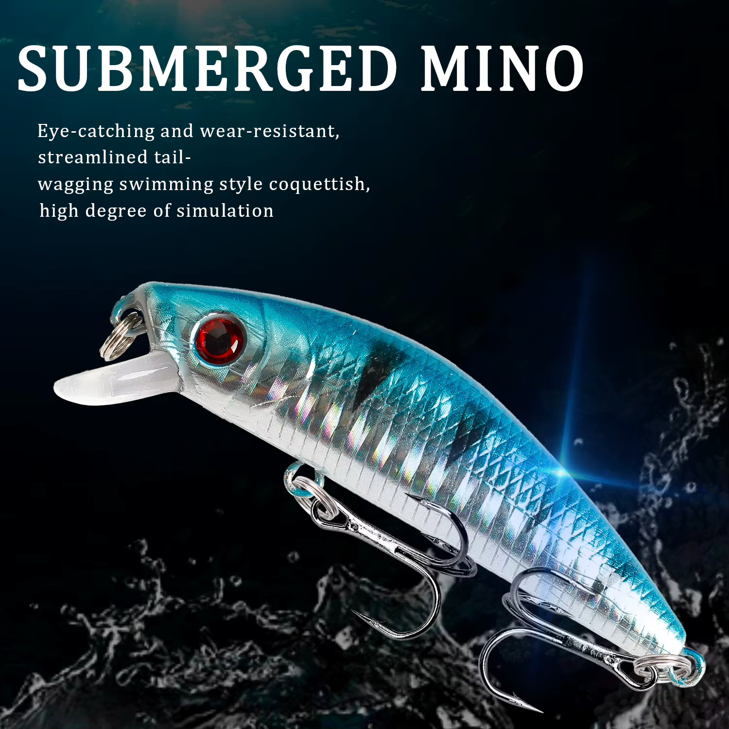 Señuelo minnow hundido para lubina y lucio con ojos 3D - imagen 5