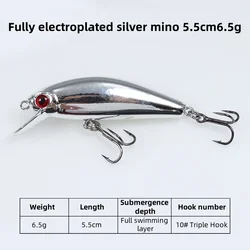 Mini Wobbler Minnow hundimiento para lubina en agua dulce y salada