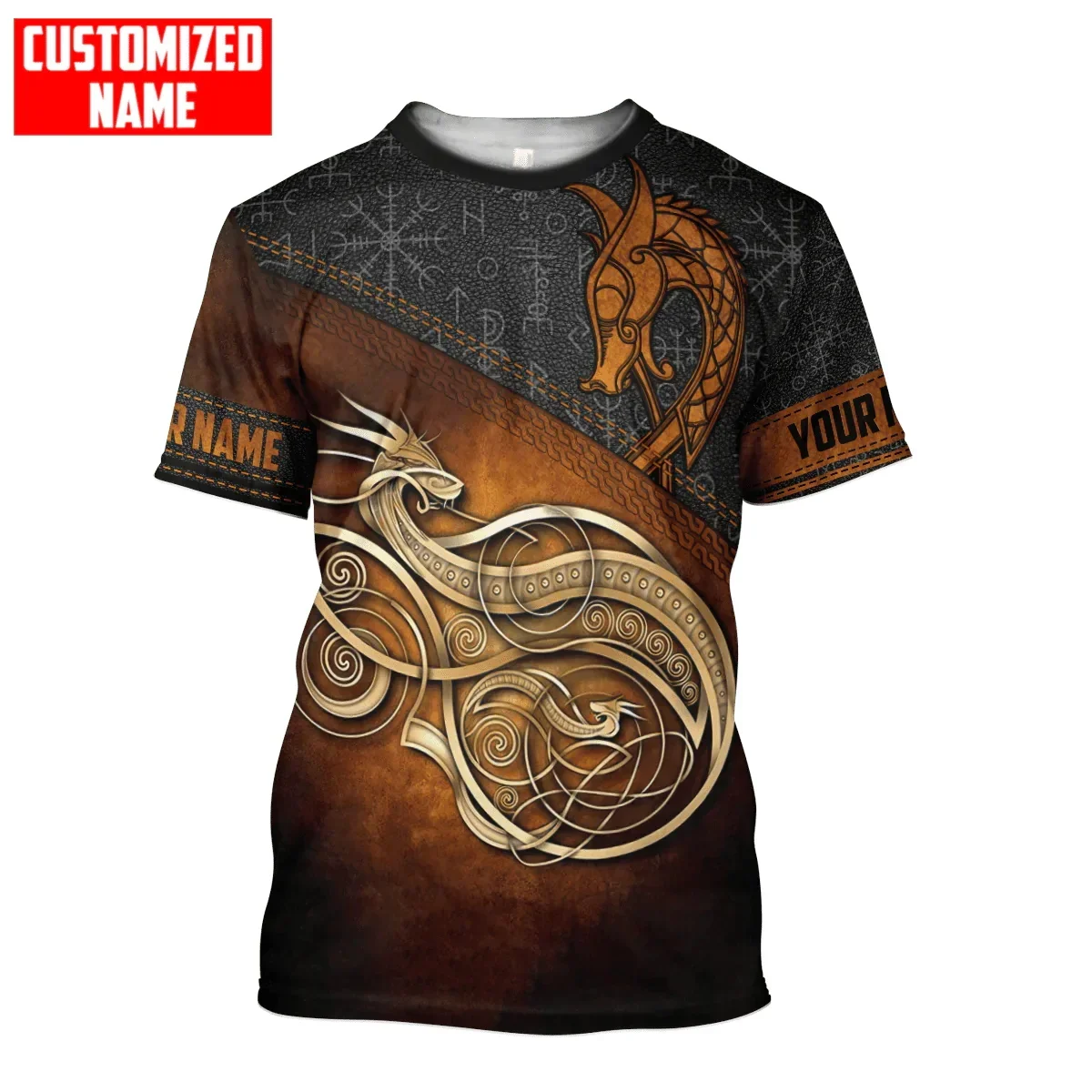 Camiseta de Pesca Personalizada con Nombre – Dragones Azules 3D - imagen 2