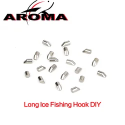 Anzuelo de pesca en hielo de vástago largo, sin gancho