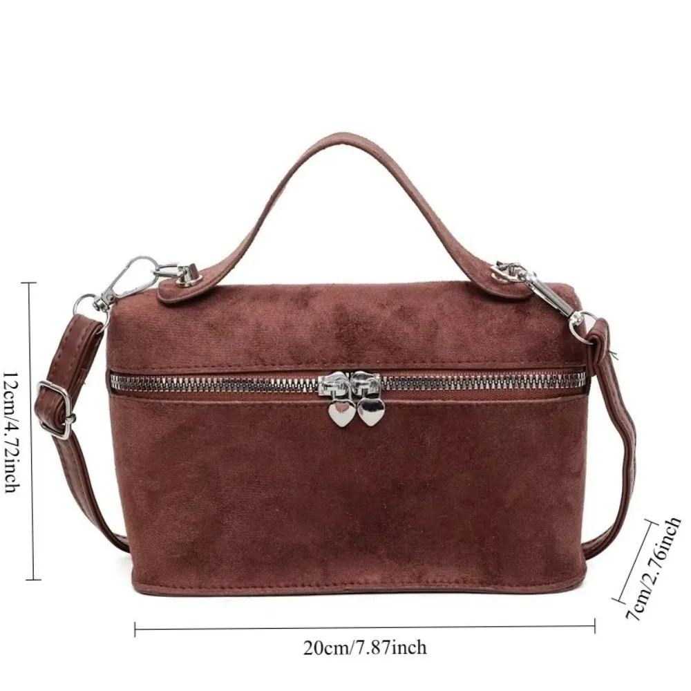 Bolso bandolera retro gamuza mate estilo caja