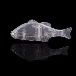 Hanlin Swimbait Articulado - Señuelo blanco plástico duro con anillos