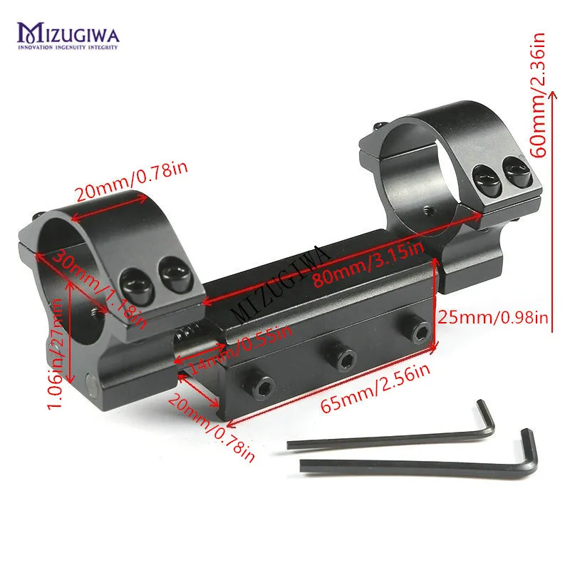 MIZUGIWA Anillas altas para visor de 30 mm y carril de 11 mm - imagen 4