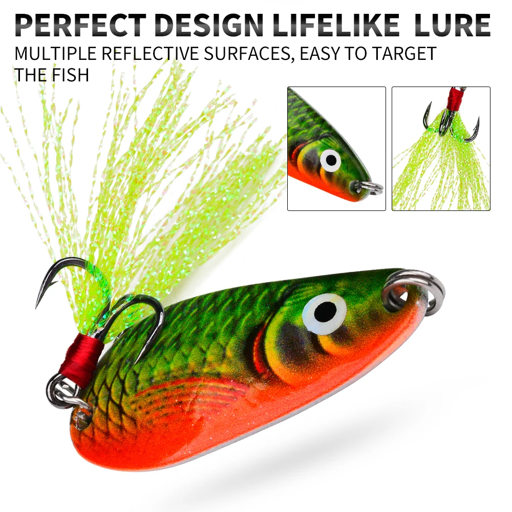 PROBEROS VIB cucharilla metal con anzuelo pluma y lentejuelas - imagen 3