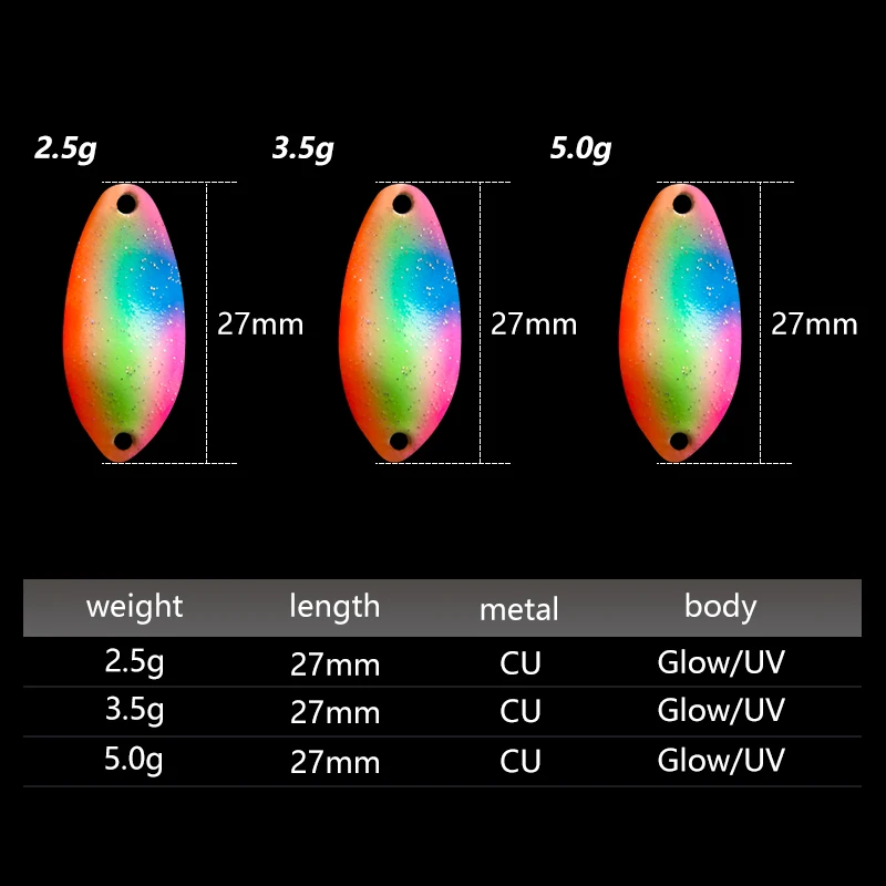 LETOYO Spinner UV Cuchara de cobre para Trucha - imagen 3