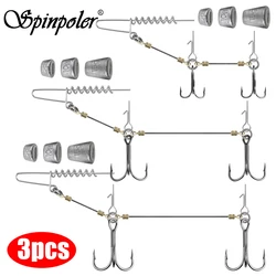 Spinpoler Anzuelos Triples Plomados Intercambiables Inox – Para Vinilos y Lucio