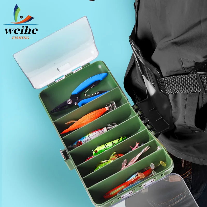 WEIHE caja de pesca con correa de hombro tricolor, vista general