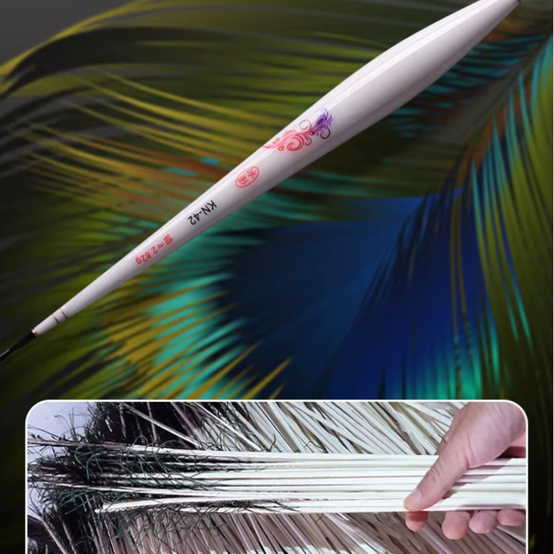 Float de Pesca Alta Visibilidad con Pluma de Pavo Real para Otoño-Invierno - imagen 5