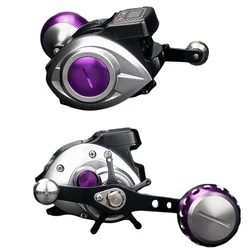 Carrete baitcasting de metal con pantalla digital para carpa