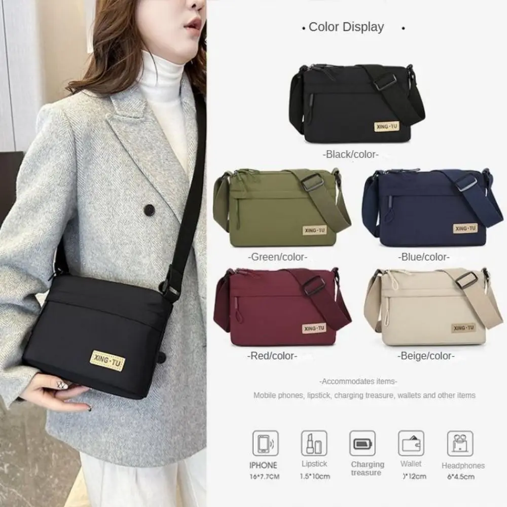 Bolso cruzado Oxford informal de gran capacidad color sólido - imagen 4