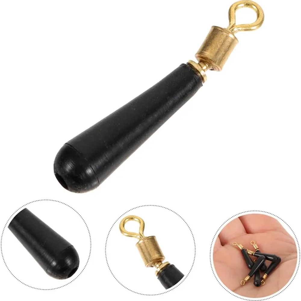 Detalle del conector giratorio de goma para aparejos de pesca