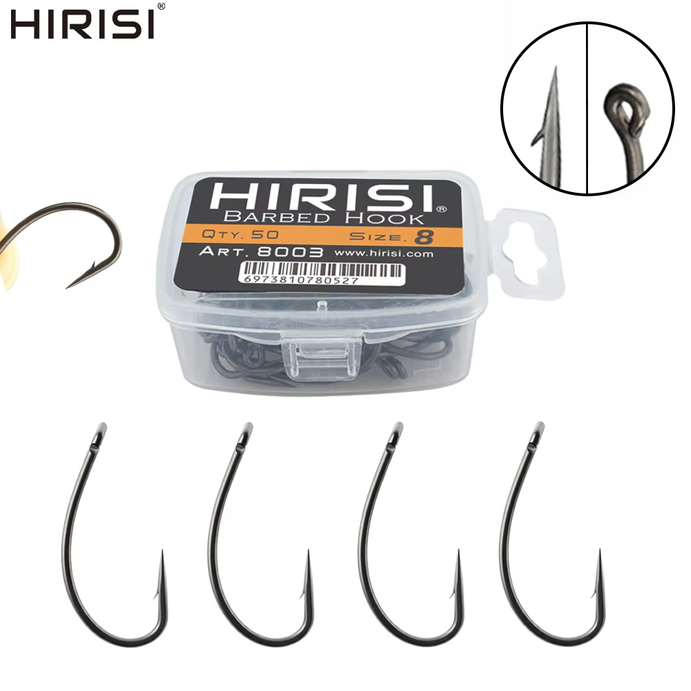 Hirisi Anzuelos de Carpa con Púas – Acero Inoxidable Alto Carbono - imagen 2