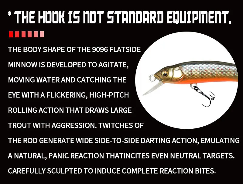 Señuelo Flatside Minnow 9096 con diferentes patrones de color