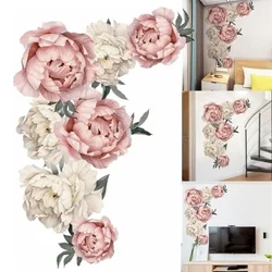 Pintura decorativa 3D de flores de peonía para pared y salón