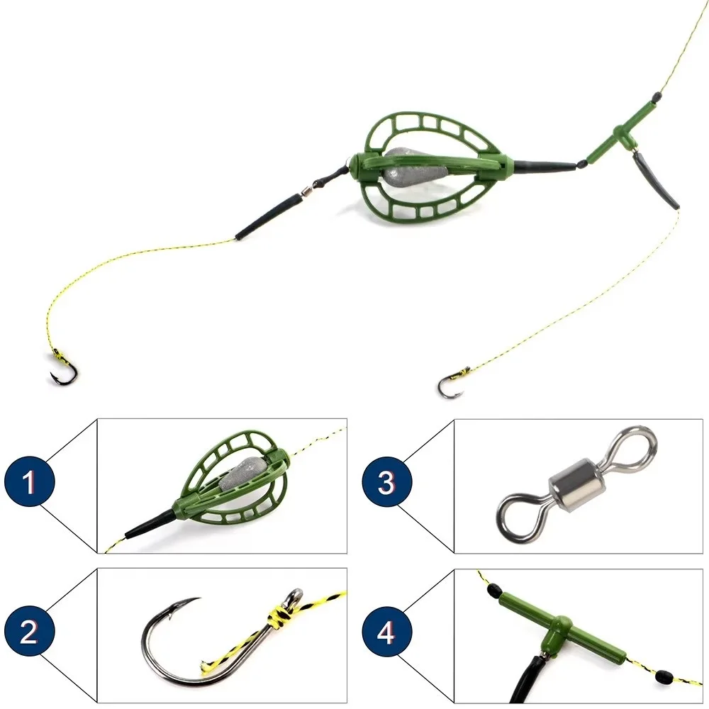Plomos carpa con jaula de cebo NGB – anzuelo con púas - imagen 2