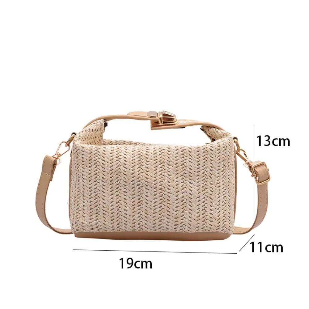 Bolso de paja tejido estilo bohemio