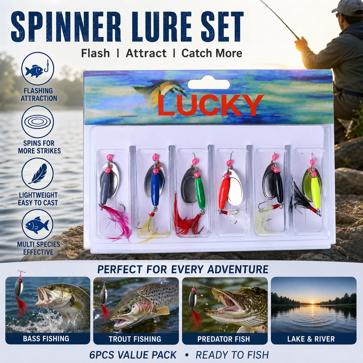 Spinnerbait de metal de alta atracción para lucio y lubina - imagen 5