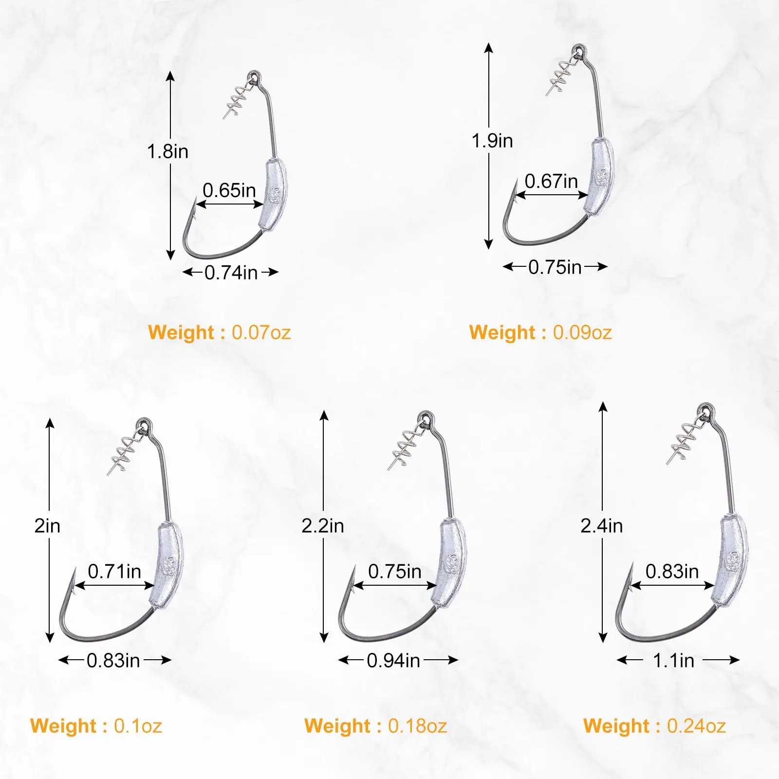 Goture Anzuelos Jig Head con púas para vinilo Texas rig - imagen 2