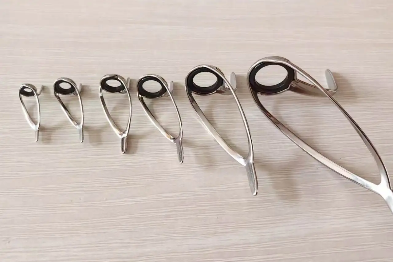 Anillas para cañas de pescar con anillo cerámica negro