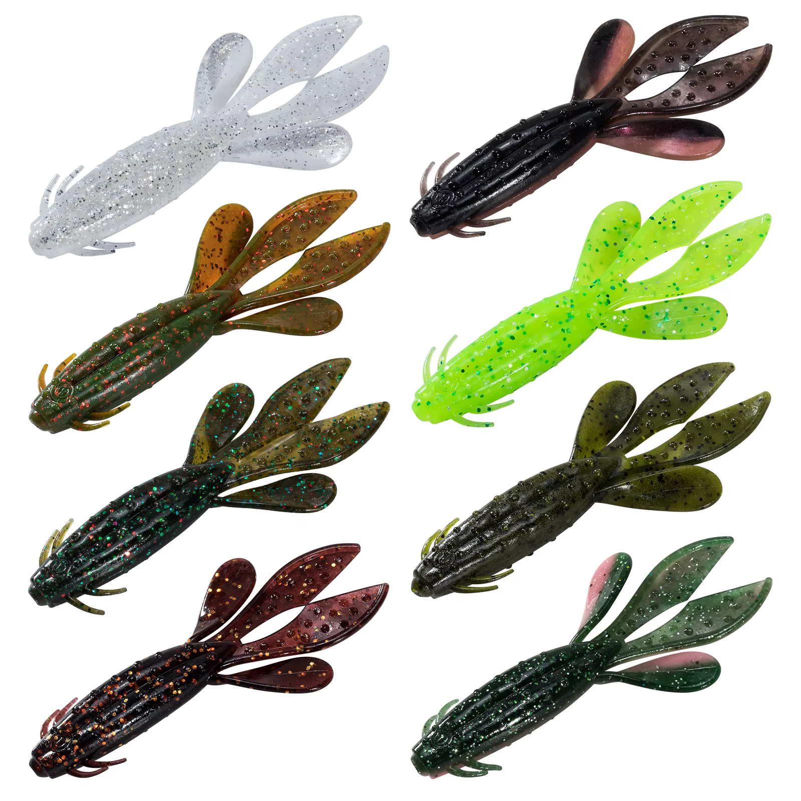 Crazy Flapper Vinilo Camarón Wobbler Flotante Swimbait para Lubina