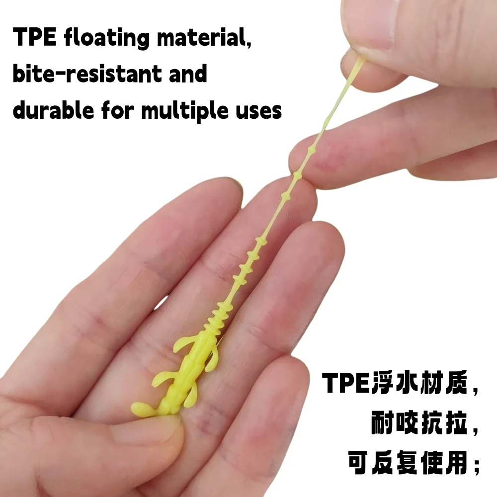 Señuelos micro gusano flotantes Swolfy TPE para trucha y pez roca